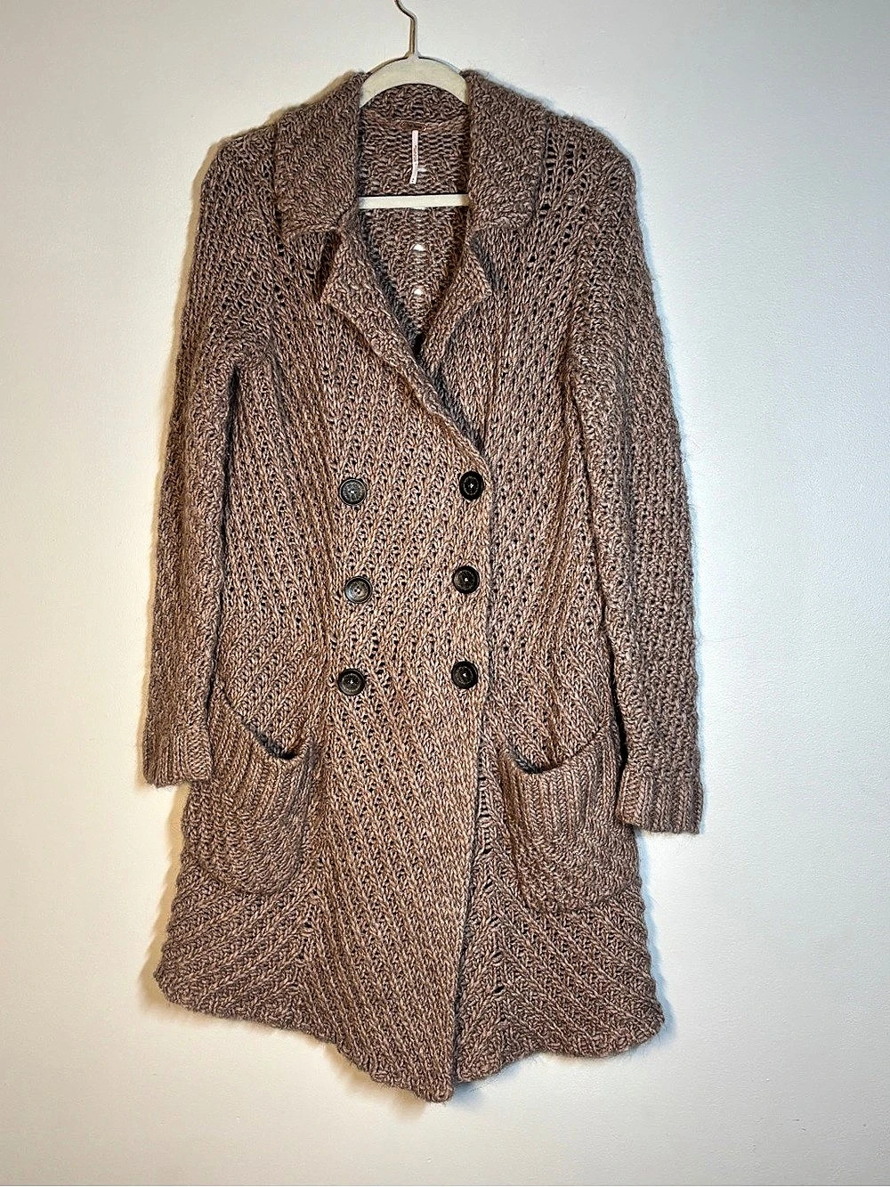 Free People Brown Knit Cardigan